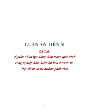 Phát Triển Nguồn Nhân Lực Nông Thôn Trong Công Nghiệp