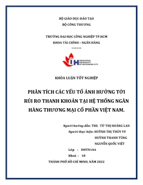 Phân Tích Rủi Ro Thanh Khoản Tại Ngân Hàng Thương Mại