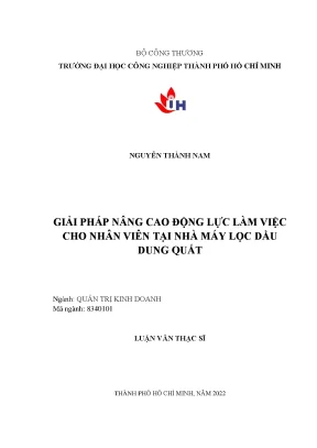 Giải Pháp Tăng Cường Động Lực Làm Việc Tại Nhà Máy Lọc