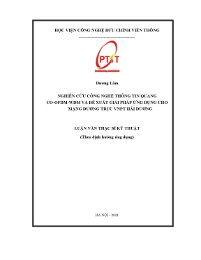 Nghiên Cứu Công Nghệ Thông Tin Quang CO-OFDM-WDM và Ứng