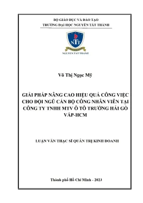 Giải Pháp Nâng Cao Hiệu Quả Công Việc Tại Công Ty TNHH