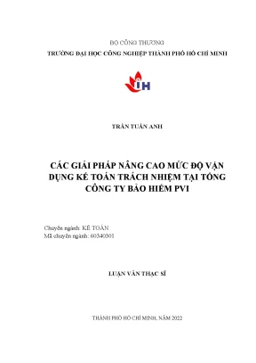 Giải Pháp Nâng Cao Kế Toán Trách Nhiệm Tại Tổng Công Ty