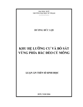 Nghiên Cứu Khu Hệ Lưỡng Cư và Bò Sát Vùng Bắc Đèo Cù Mông