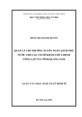 Quản lý ngân sách nhà nước cho cơ sở khám chữa bệnh công