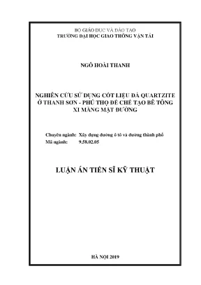 Nghiên Cứu Sử Dụng Đá Quartzite Tại Thanh Sơn - Phú Thọ