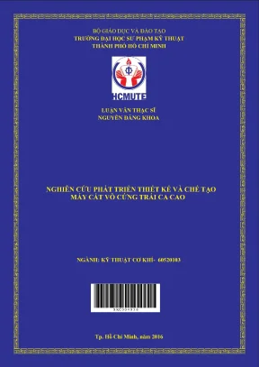 Nghiên Cứu Thiết Kế Máy Cắt Vỏ Cứng Trái Ca Cao
