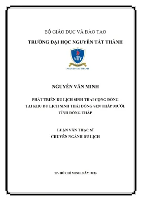 Phát Triển Du Lịch Sinh Thái Cộng Đồng Tại Khu Du Lịch