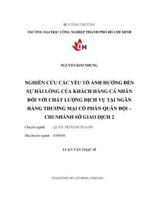 Nghiên Cứu Yếu Tố Ảnh Hưởng Đến Sự Hài Lòng Của Khách