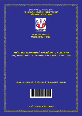 Khảo Sát Khả Năng Tự Cung Cấp Phụ Tùng Động Cơ Ở Đồng 