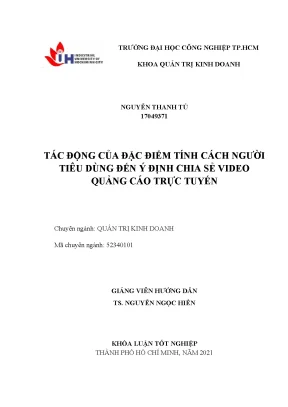 Tác Động Của Tính Cách Người Tiêu Dùng Đến Ý Định Chia