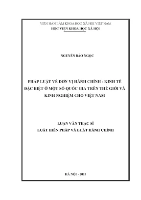 Kinh nghiệm xây dựng đơn vị hành chính kinh tế đặc biệt: