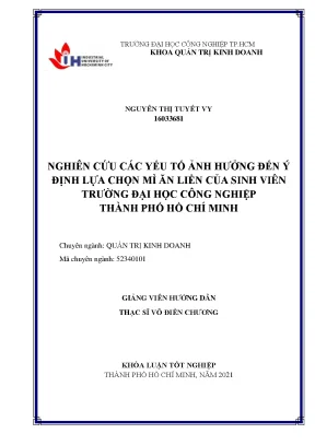 Nghiên Cứu Yếu Tố Ảnh Hưởng Đến Lựa Chọn Mì Ăn Liền Của