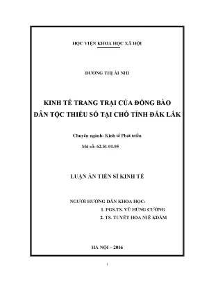Kinh Tế Trang Trại Của Đồng Bào Dân Tộc Thiểu Số Tại Chỗ