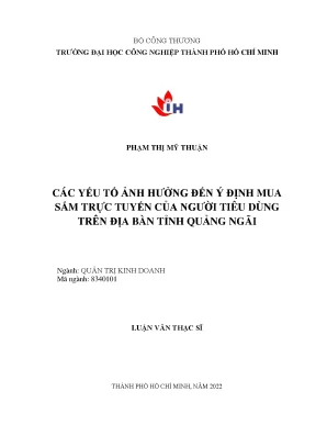 Yếu Tố Ảnh Hưởng Đến Ý Định Mua Sắm Trực Tuyến Tại Quảng