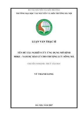 Dự báo lũ thượng lưu sông Mã bằng mô hình MIKE-NAM