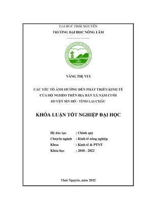 Các Yếu Tố Ảnh Hưởng Đến Phát Triển Kinh Tế Hộ Nghèo Tại