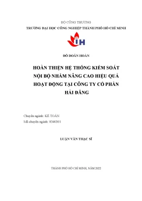 Nâng cao hiệu quả hoạt động tại Công ty Cổ phần Hải Đăng
