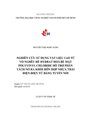 Nghiên cứu sử dụng CaO từ vỏ nghêu để tách PVC khỏi nhựa