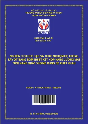 Nghiên Cứu Hệ Thống Sấy Ớt Bằng Bơm Nhiệt Kết Hợp Năng