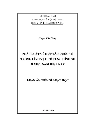 Pháp Luật Hợp Tác Quốc Tế Trong Tố Tụng Hình Sự Ở Việt Nam
