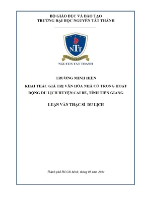 Khai Thác Giá Trị Văn Hóa Nhà Cổ Trong Du Lịch Tại Cái