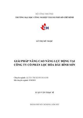 Giải Pháp Nâng Cao Năng Lực Động Tại Công Ty Cổ Phần Lọc