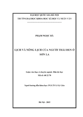 Nghiên Cứu Lịch và Nông Lịch của Người Thái Đen ở Sơn La
