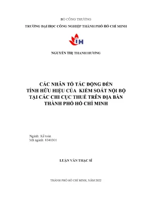 Tác Động Của Các Nhân Tố Đến Tính Hữu Hiệu Của Kiểm Soát
