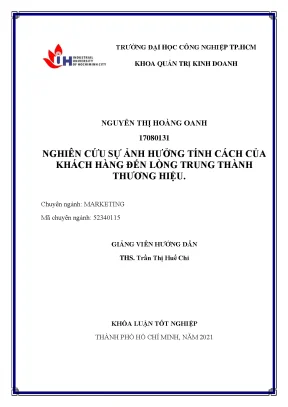 Nghiên Cứu Tác Động Tính Cách Khách Hàng Đến Lòng Trung