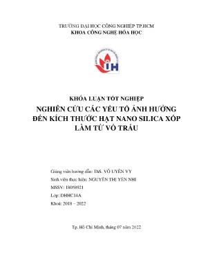 Nghiên Cứu Kích Thước Hạt Nano Silica Từ Vỏ Trấu