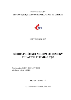 Số Hóa Phiếu Xét Nghiệm Bằng Kỹ Thuật Trí Tuệ Nhân Tạo
