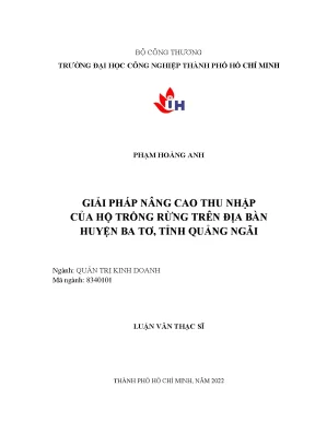 Giải pháp nâng cao thu nhập cho hộ trồng rừng tại huyện