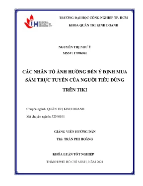 Các Nhân Tố Ảnh Hưởng Đến Ý Định Mua Sắm Trực Tuyến Của
