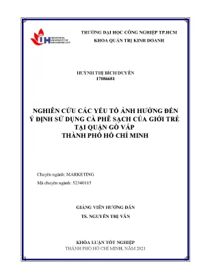 Nghiên Cứu Yếu Tố Ảnh Hưởng Đến Ý Định Sử Dụng Cà Phê