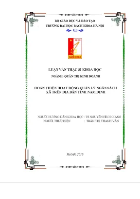Hoàn thiện quản lý ngân sách xã tại Nam Định