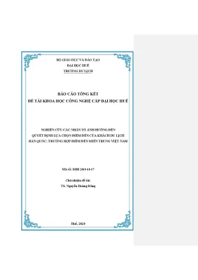 Nghiên Cứu Các Nhân Tố Ảnh Hưởng Đến Quyết Định Lựa Chọn