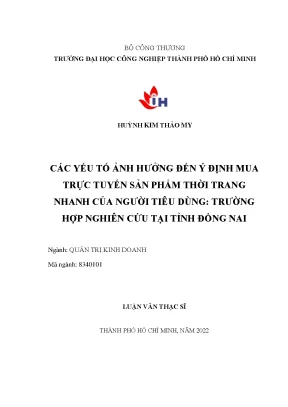 Yếu Tố Ảnh Hưởng Đến Ý Định Mua Sắm Thời Trang Trực