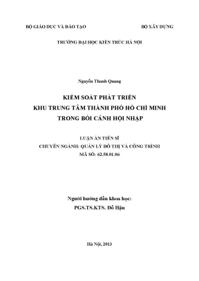 Kiểm Soát Phát Triển Khu Trung Tâm Thành Phố Hồ Chí Minh 