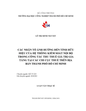 Nhân Tố Ảnh Hưởng Đến Tính Hữu Hiệu Của Hệ Thống Kiểm