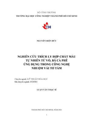 Nghiên cứu trích ly hợp chất màu tự nhiên từ bã cà phê