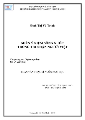 Khám Phá Miền Ý Niệm Sông Nước Trong Tri Nhận Người Việt