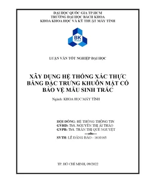 Hệ Thống Xác Thực Khuôn Mặt Bằng Sinh Trắc Học Tại Đại