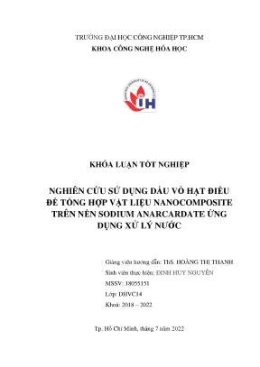 Nghiên Cứu Tổng Hợp Vật Liệu Nanocomposite Từ Dầu Vỏ Hạt