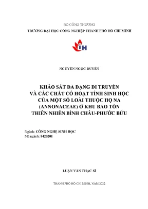 Khảo Sát Đa Dạng Di Truyền và Hoạt Tính Sinh Học của Họ