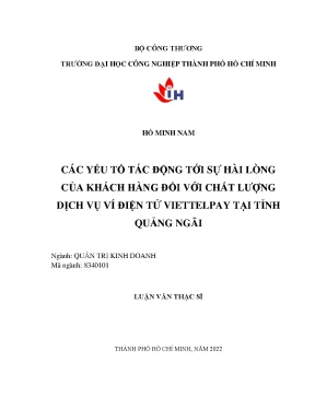 Yếu Tố Tác Động Đến Sự Hài Lòng Của Khách Hàng Đối Với