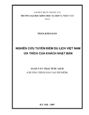 Nghiên Cứu Xu Hướng Du Lịch Của Khách Nhật Bản Tại Việt Nam