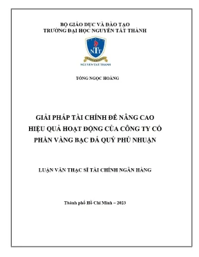 Giải Pháp Tài Chính Nâng Cao Hiệu Quả Hoạt Động Công Ty