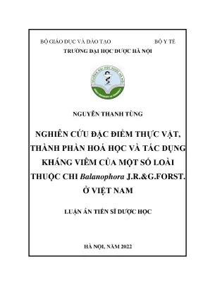 Nghiên Cứu Đặc Điểm Thực Vật và Tác Dụng Kháng Viêm của 