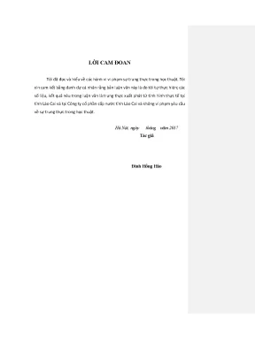 Quản Lý Vốn Tại Công Ty Cổ Phần Cấp Nước Tỉnh Lào Cai: