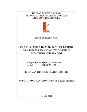 Giải Pháp Đảm Bảo Chất Lượng Sản Phẩm Tại Công Ty Cổ